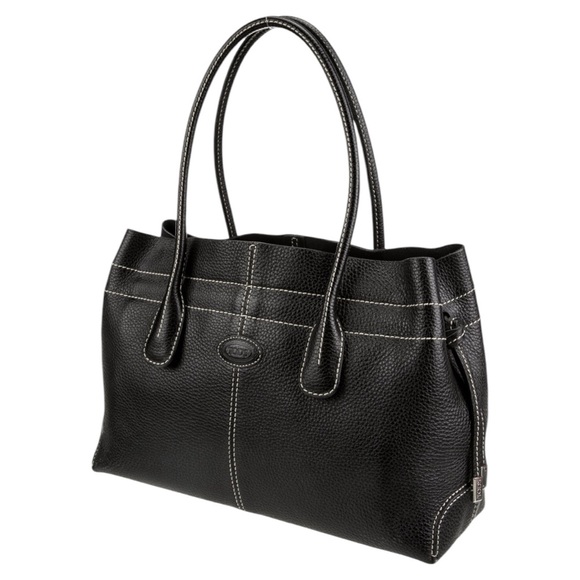 TOD'S BLACK LEATHER ICONIC PRINCESS DIANA SHOULDER BAG LIKE NEW ~EUC - Picture 4 of 17